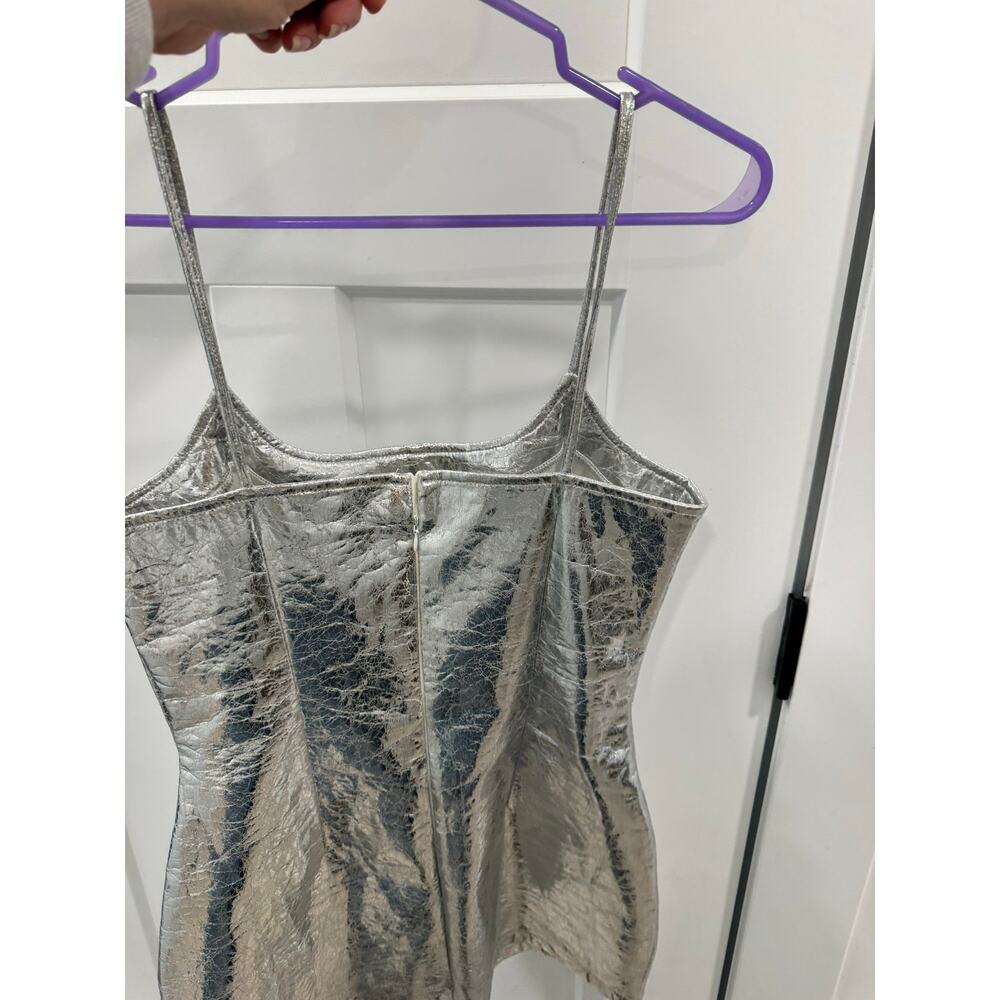 Nasty gal “Crackle” Faux Leather Strappy Mini Dress Size 10 - Picture 5 of 5